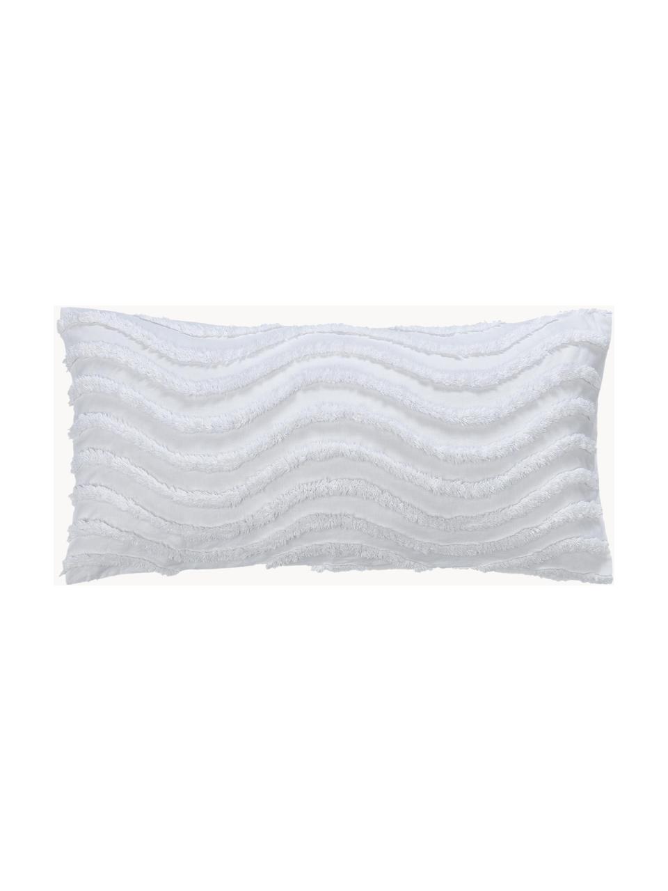 Fundas de almohada de percal con tejido capitoné Felia, 2 uds., Blanco, An 40 x L 80 cm