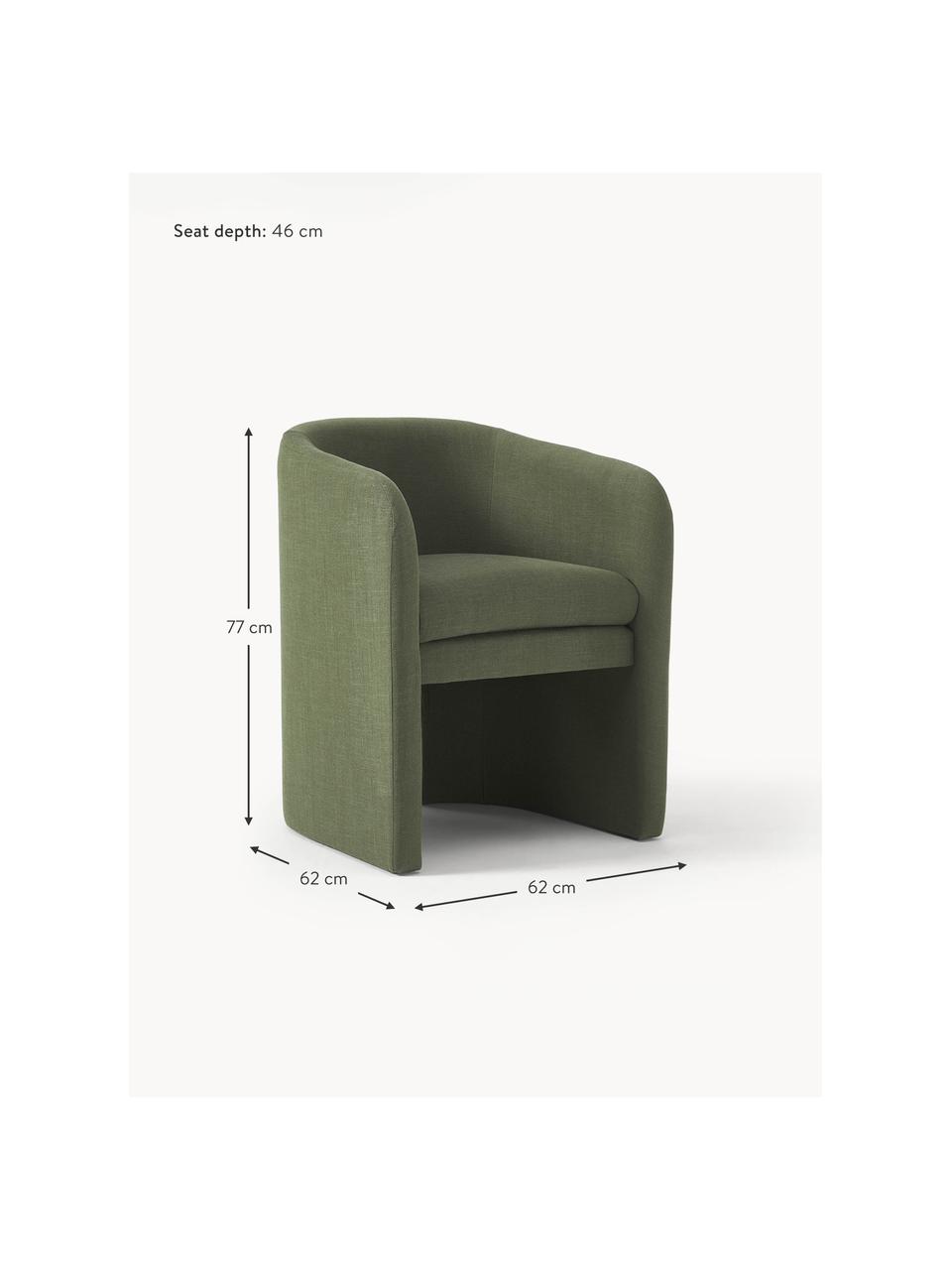 Židle s područkami Mairo, Tmavě zelená, Š 62 cm, V 77 cm