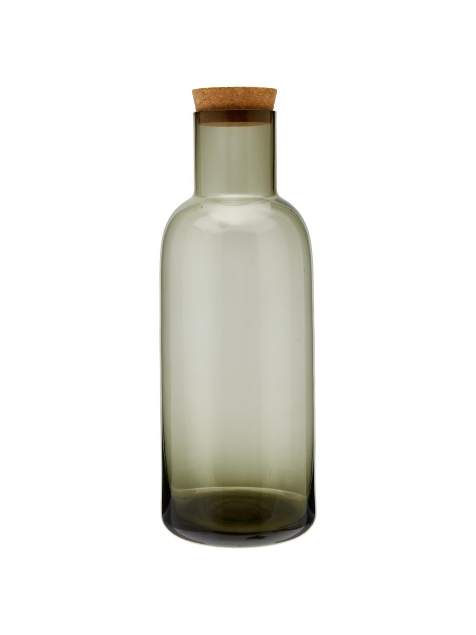 Glaskaraffe Clearance in Grau mit Korkdeckel, 1 L, Deckel: Kork, Grau, transparent, H 25 cm