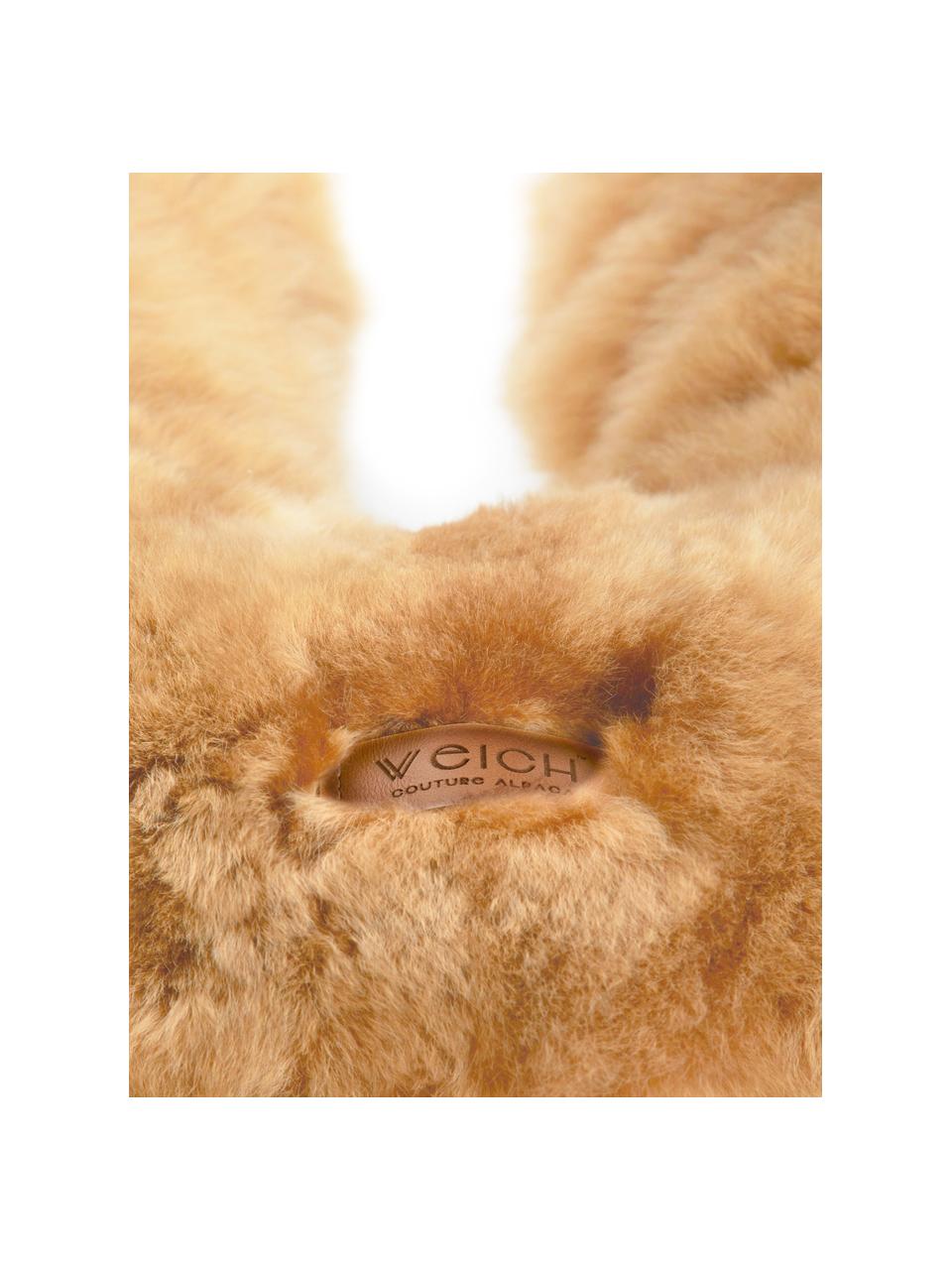 Bolsa de agua caliente artesanal de piel de alpaca Nuca, Funda: piel de alpaca, Interior: caucho, Beige, Cama 80 cm (135 x 200 cm)