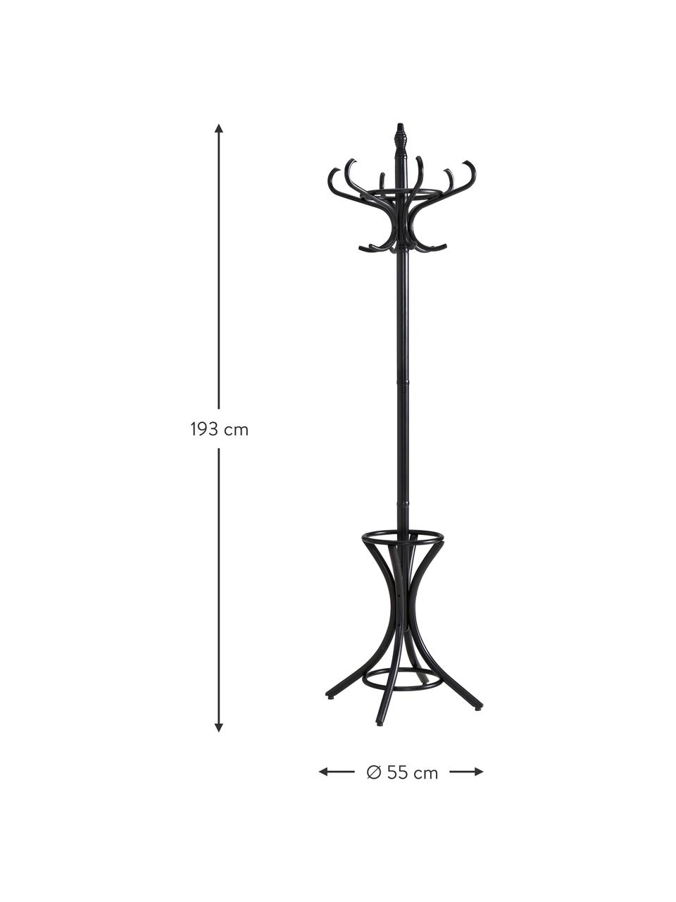 Garderobenständer Cesat aus Birkenholz, Birkenholz, Schwarz, Ø 55 x H 193 cm