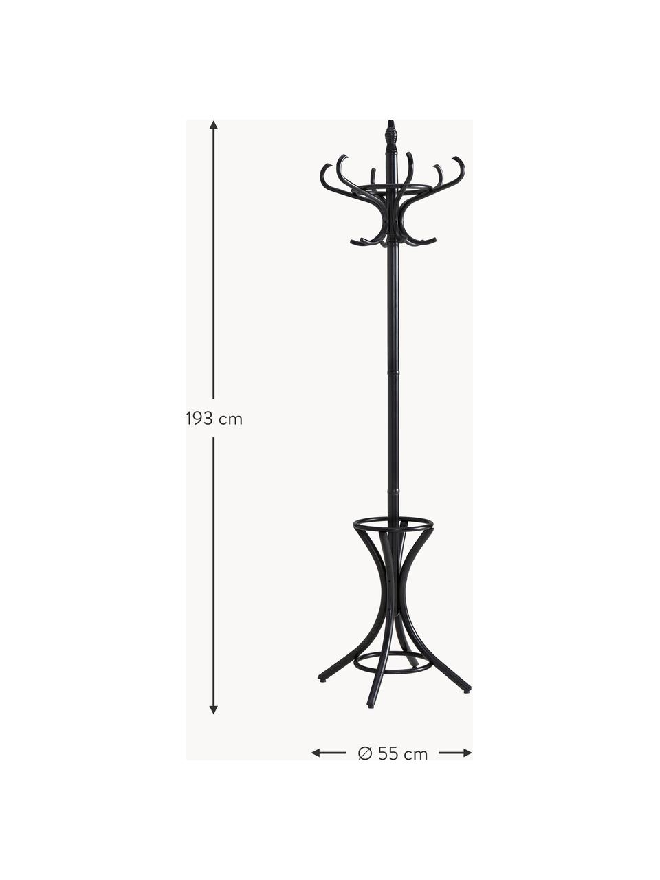 Garderobenständer Cesat aus Birkenholz, Birkenholz, Schwarz, Ø 55 x H 193 cm