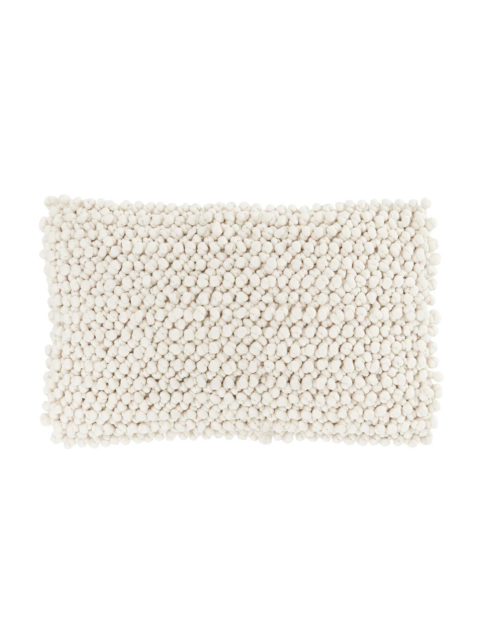 Housse de coussin rectangulaire blanc crème Iona, Beige, larg. 30 x long. 50 cm