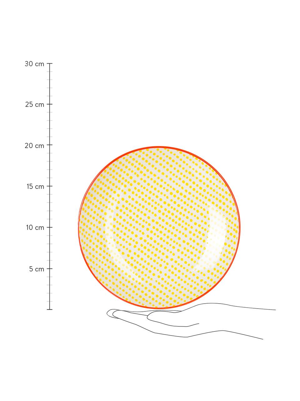 Frühstücksteller Susie mit kleinem Muster, 4er-Set, Steingut, Mehrfarbig, Ø 20 cm