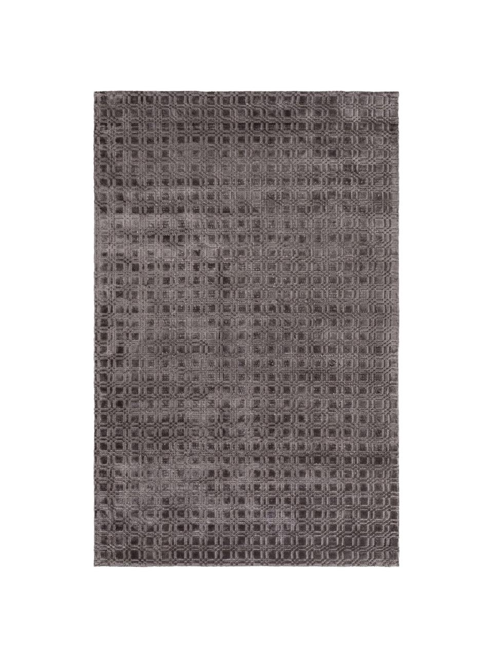 Handgewebter Viskoseteppich Nelson, flauschig glänzend, 100% Viskose, Grau, B 200 x L 300 cm (Größe L)