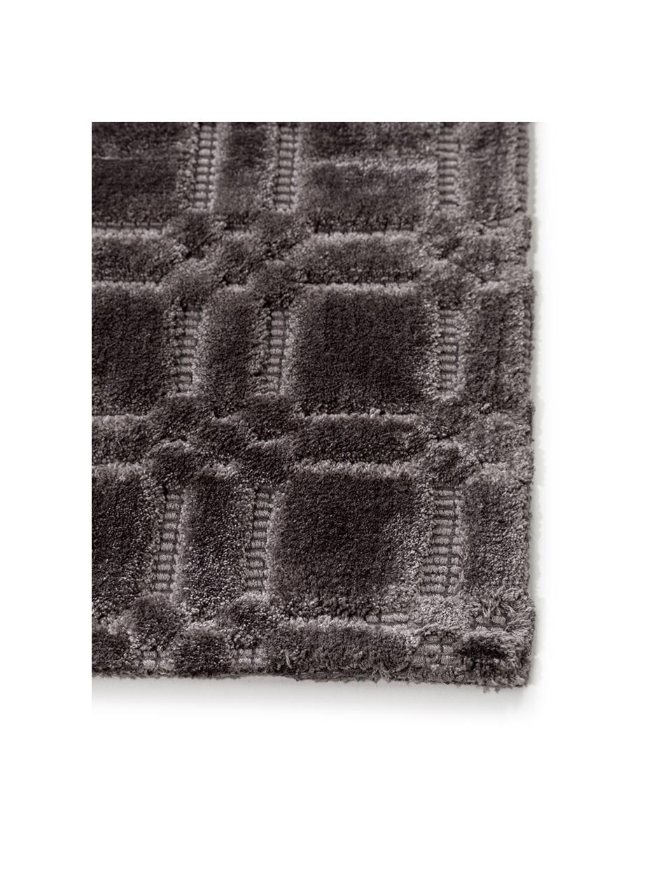 Tapis en viscose tissé à la main, moelleux Nelson, Gris