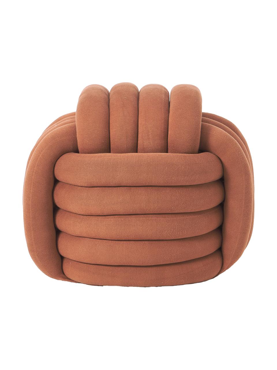 Puf supeł Twist, Rdzawoczerwony, S 54 x W 45 cm