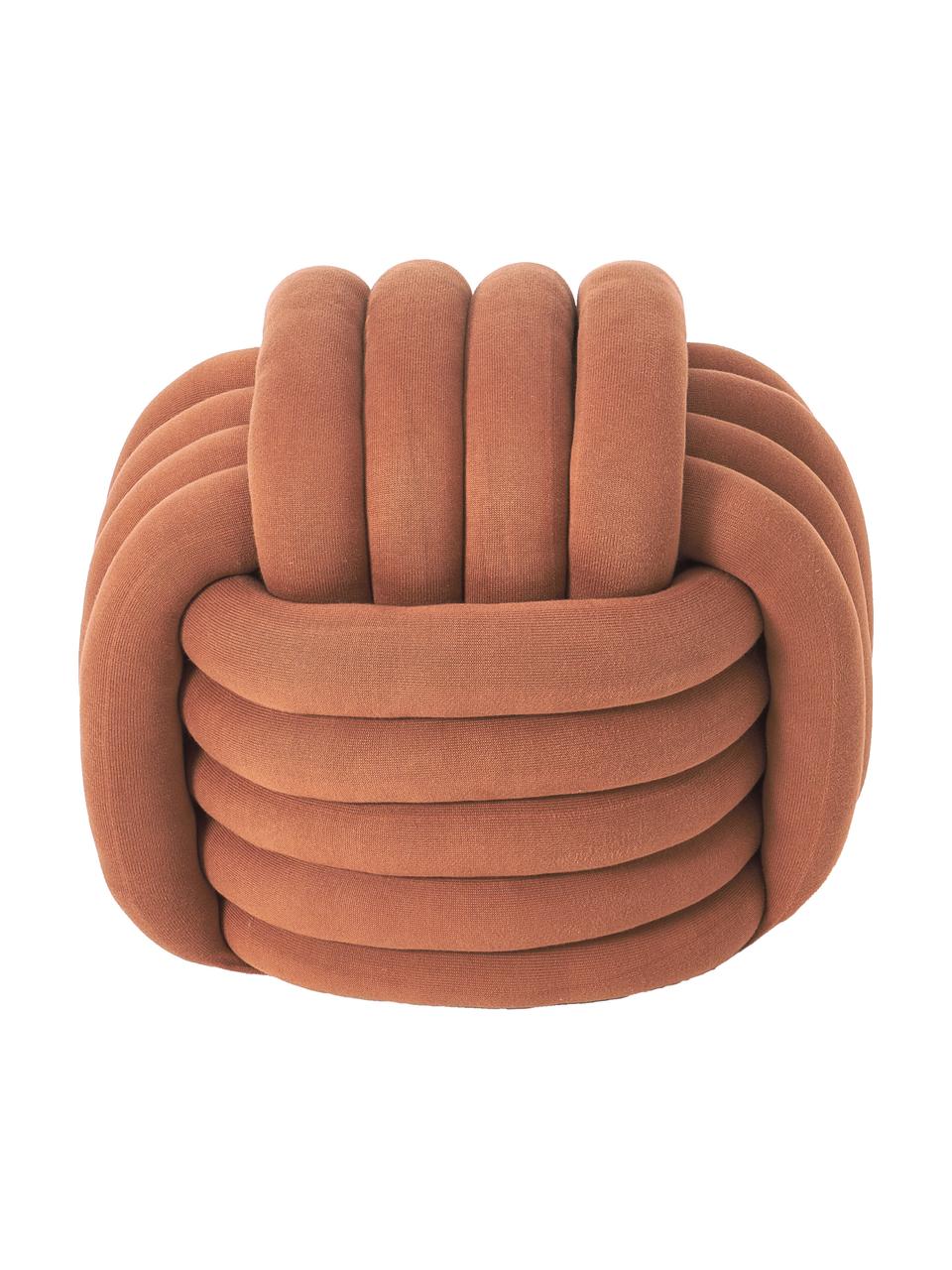 Puf nudo Twist, Funda: 100% algodón, Rojo indio, An 54 x Al 45 cm