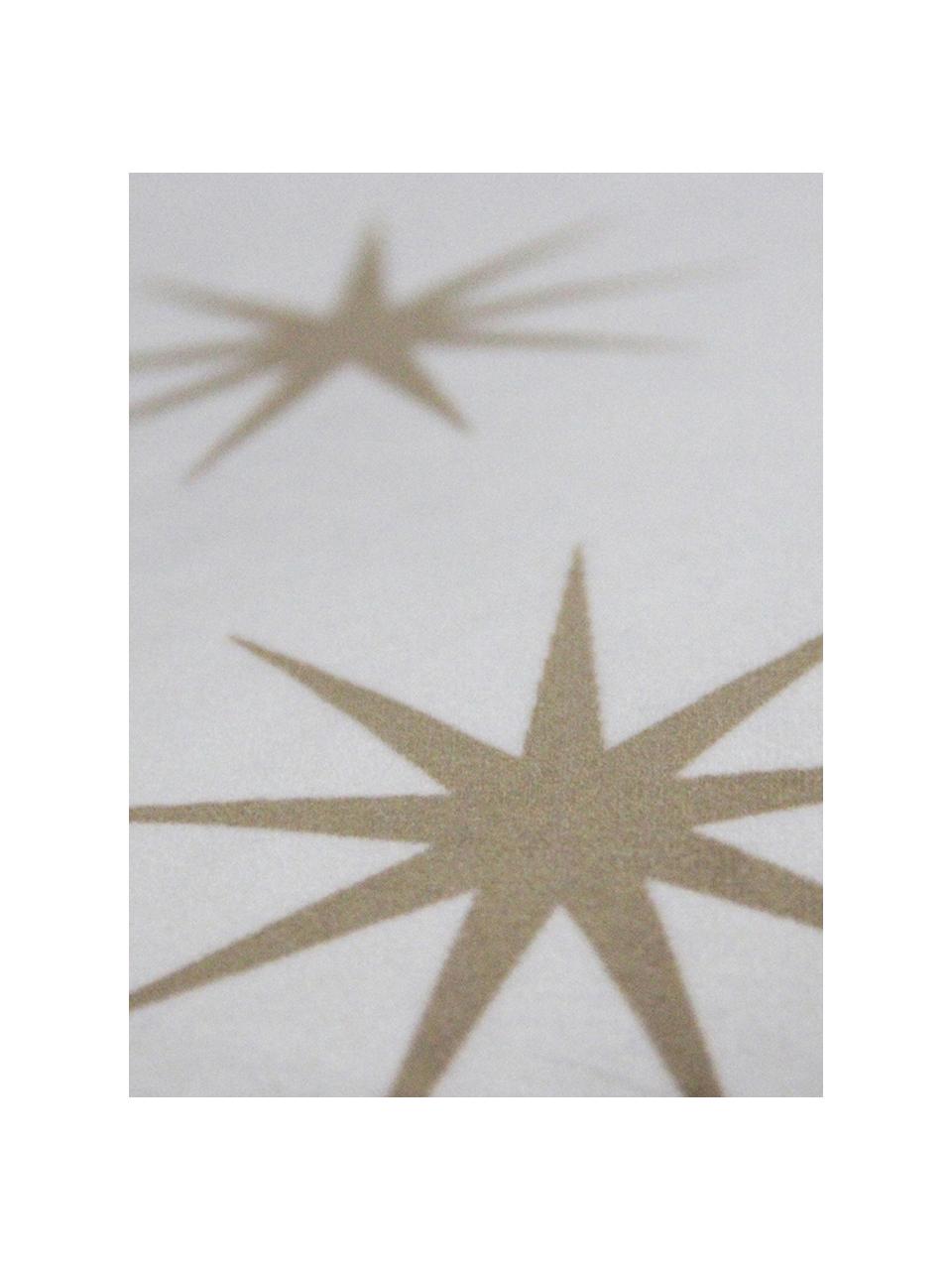 Zamatový poťah na vankúš Stars so zlatou výšivkou v tvare hviezdy, Biela, hnedá