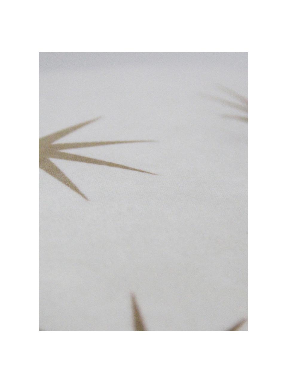 Fluwelen kussenhoes Stars met gouden sterren geborduurd, Polyesterfluweel, Wit, bruin, 45 x 45 cm