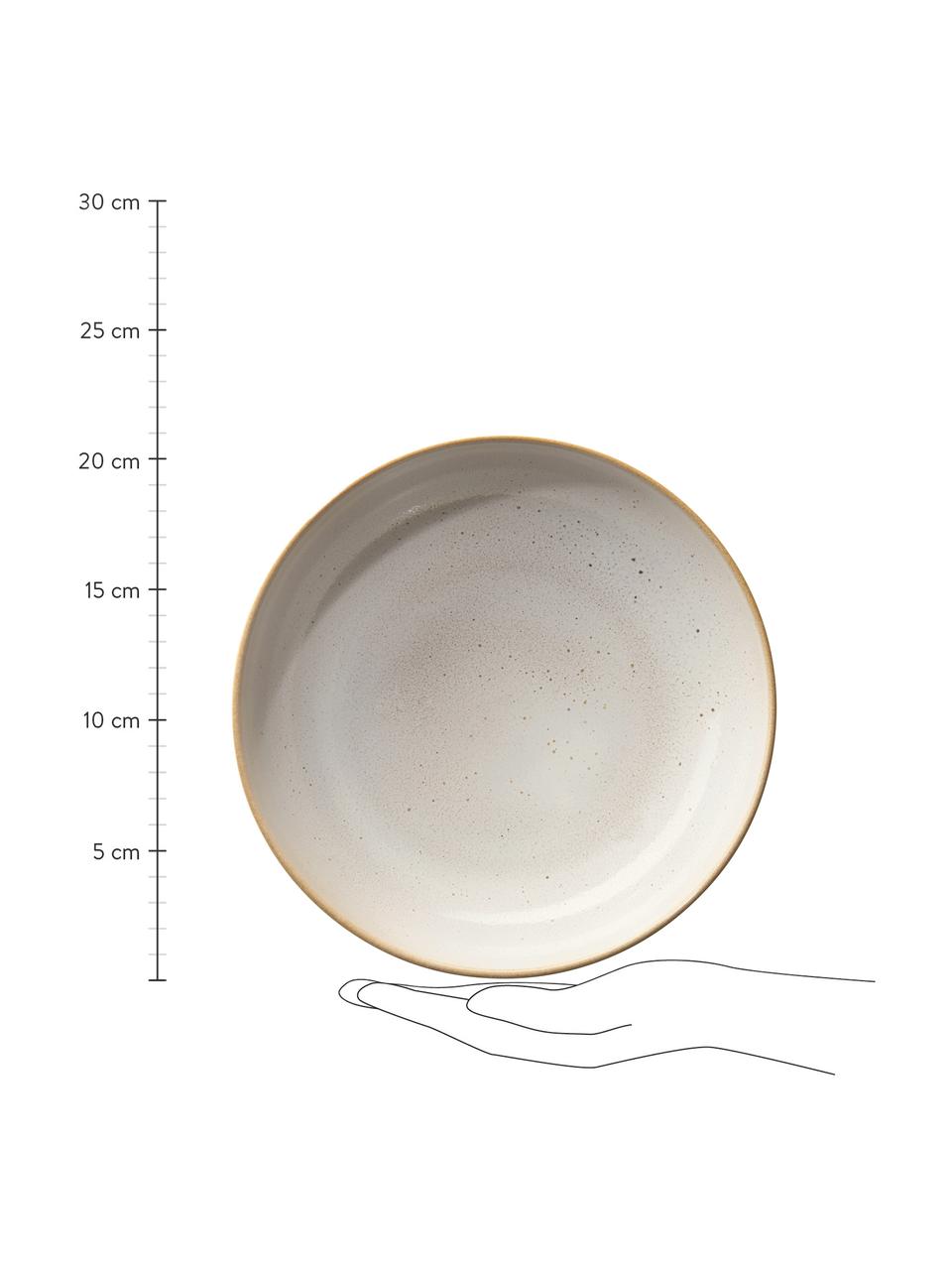 Assiette creuse rustique Saisons, Ø21 cm, 6 pièces, Grès cérame, Beige, Ø 21 x haut. 6 cm