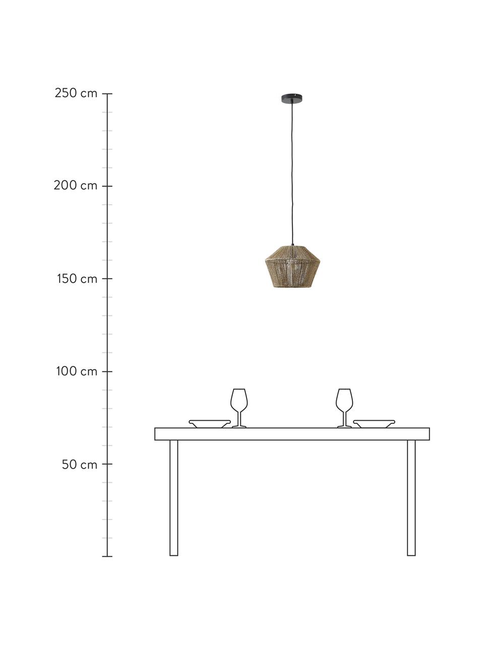 Suspension en corde de chanvre tressée Mira, Brun, Ø 30 x haut. 22 cm