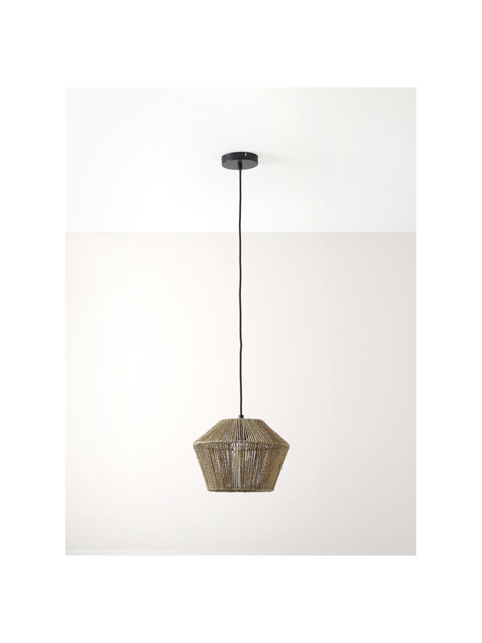 Lampa wisząca z plecionki konopnej Mira, Brązowy, Ø 30 x W 22 cm