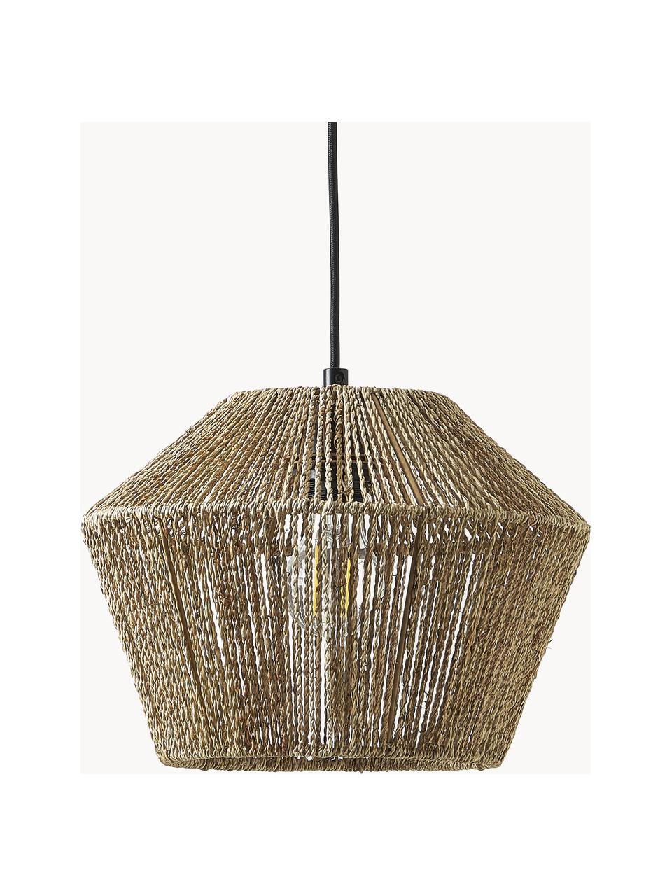 Lampa wisząca z plecionki konopnej Mira, Brązowy, Ø 30 x W 22 cm