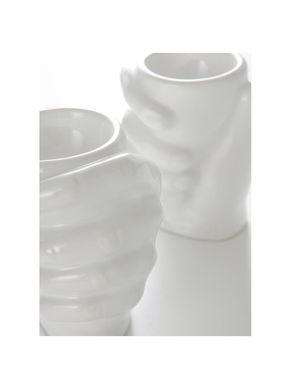 Coquetiers Imogen, 2 élém., Porcelaine, Blanc, Ø 5 x haut. 10 cm
