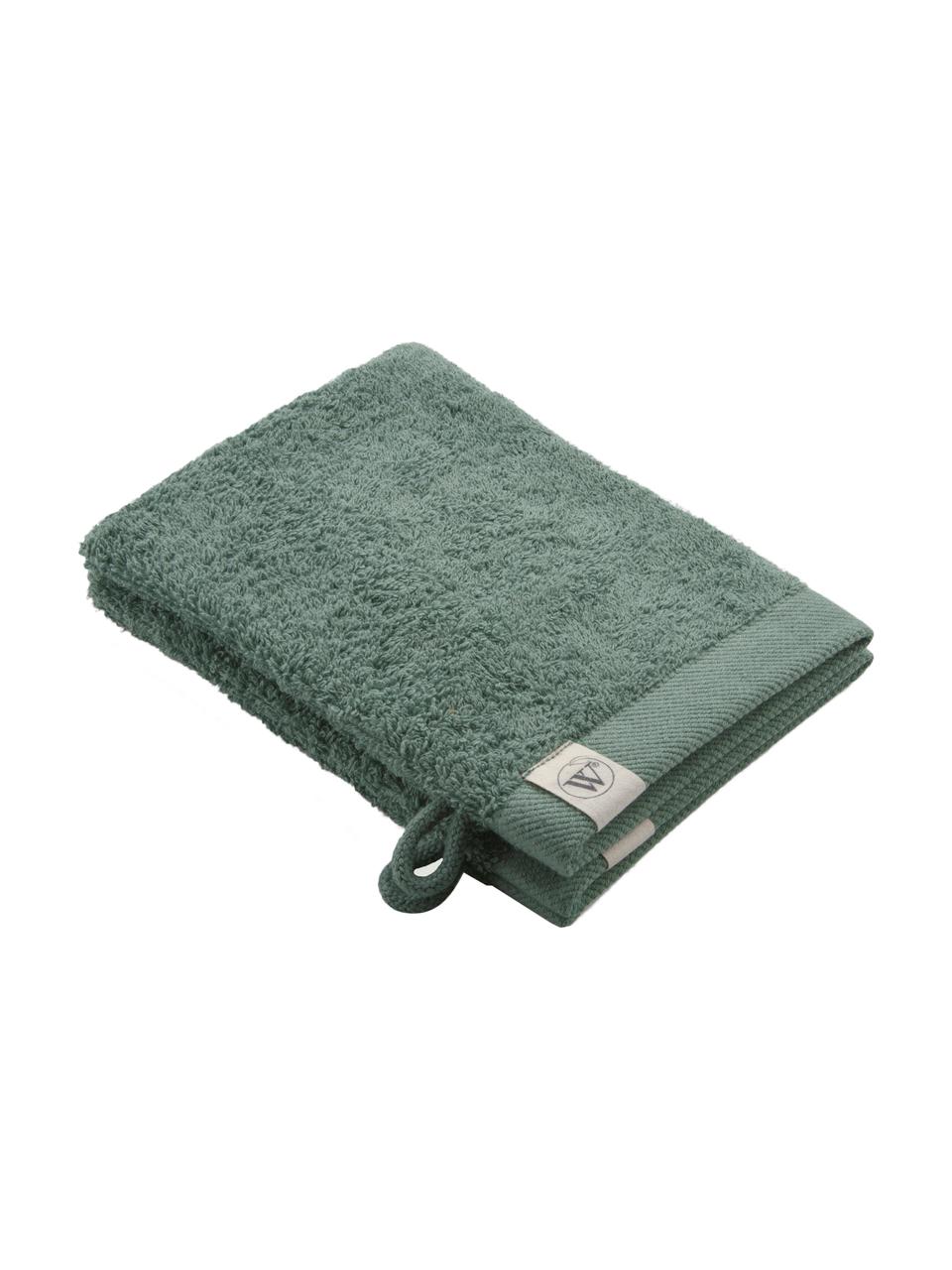 Guanto spugna da bagno in misto cotone riciclato Blend 2 pz, Verde, Larg. 16 x Lung. 21 cm