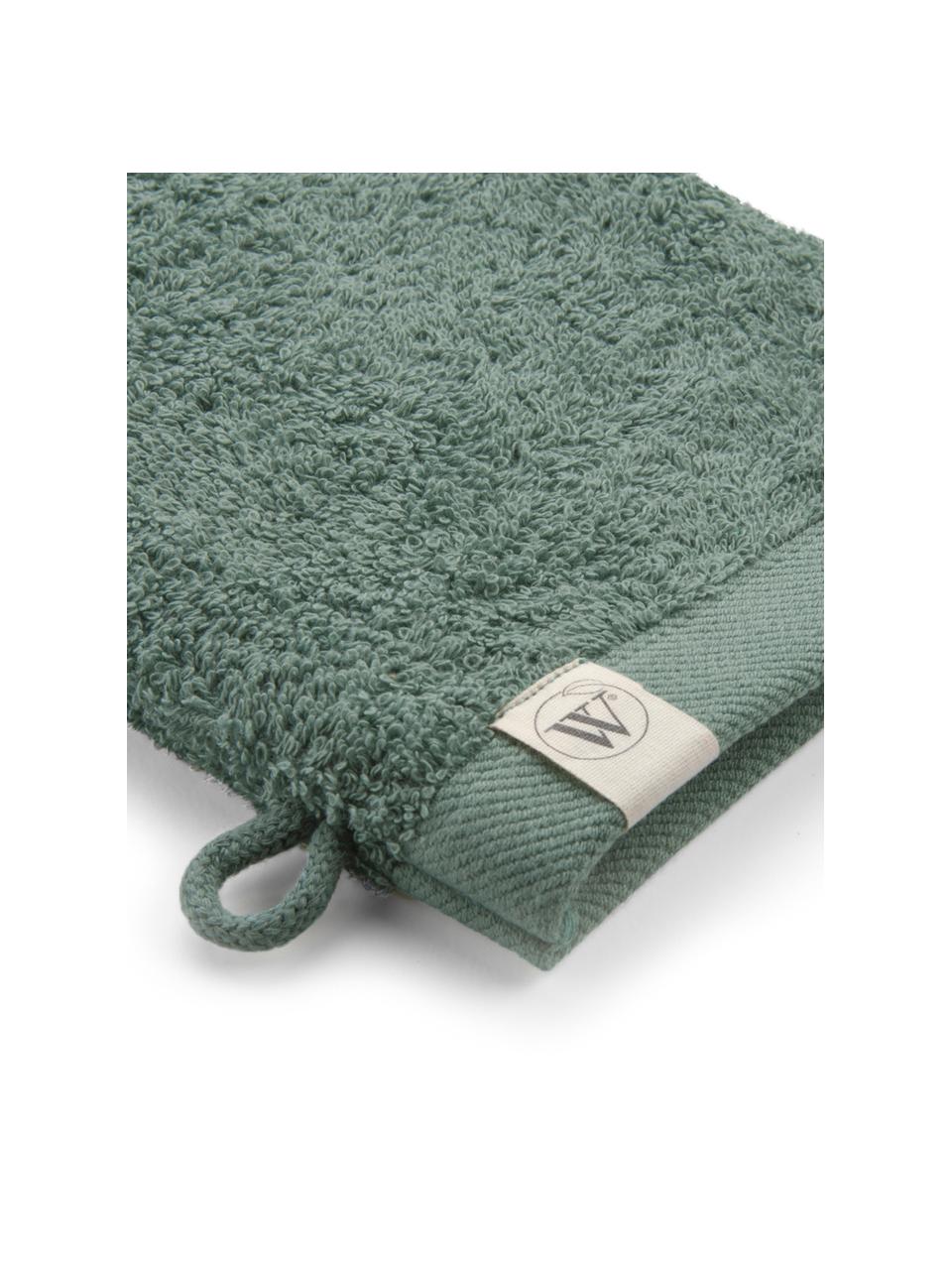 Guanto spugna da bagno in misto cotone riciclato Blend 2 pz, Verde, Larg. 16 x Lung. 21 cm