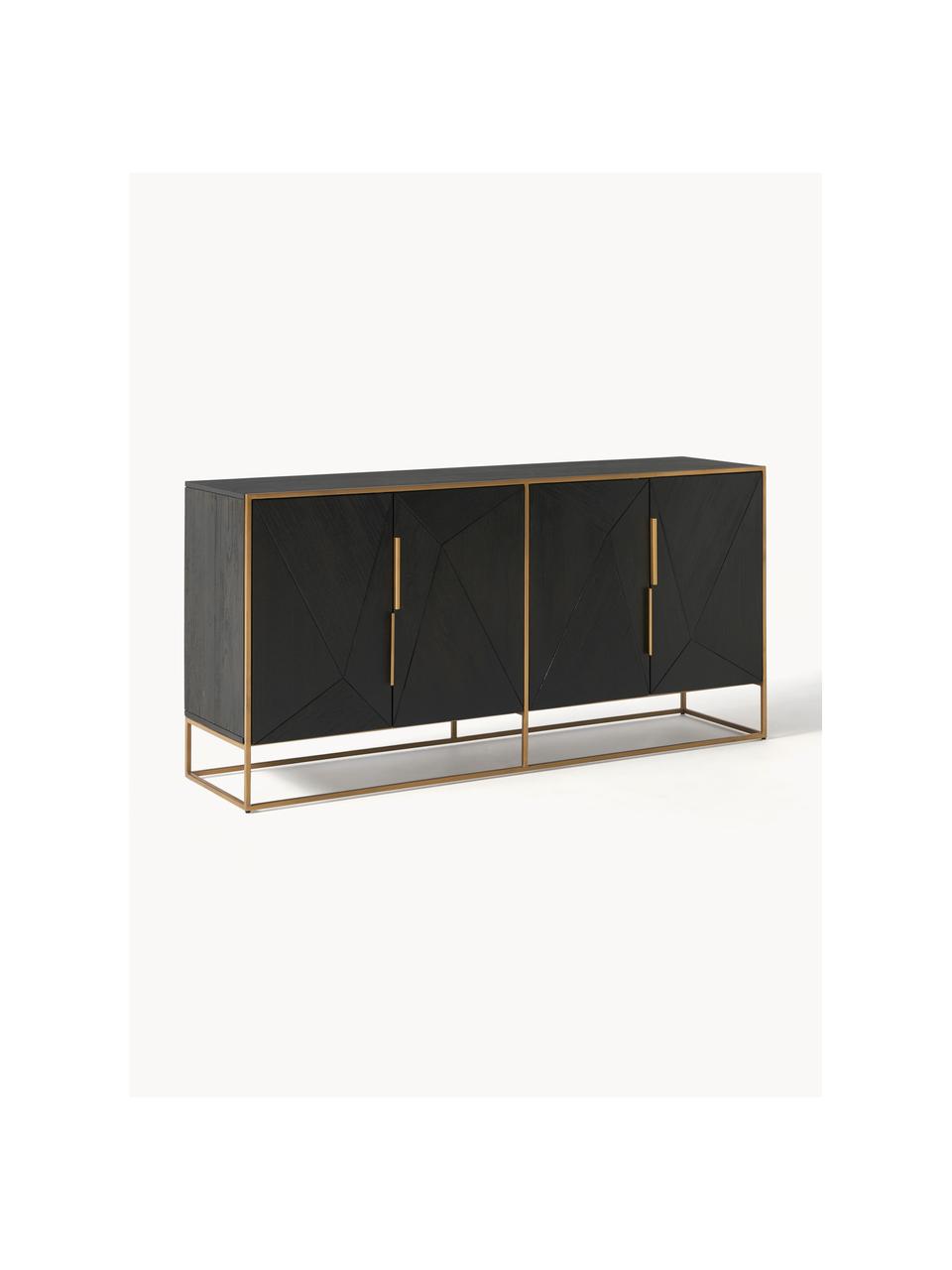 Sideboard Harry aus massivem Mangoholz, Korpus: Massives Mangoholz, lacki, Mangoholz, Goldfarben, B 175 x H 85 cm