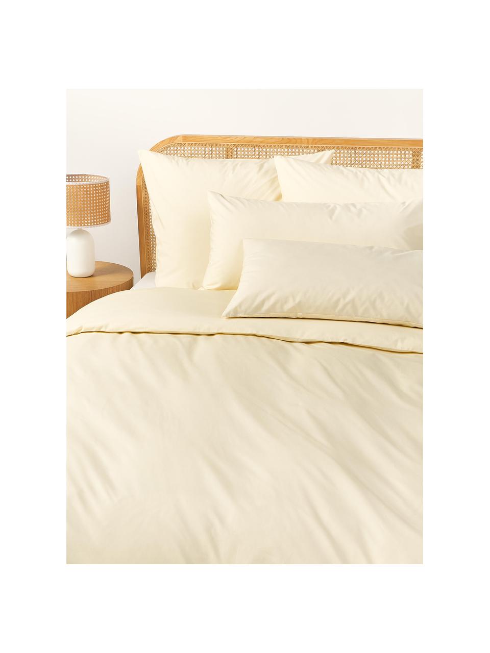 Funda de almohada de percal Elsie, Amarillo claro, An 45 x L 110 cm