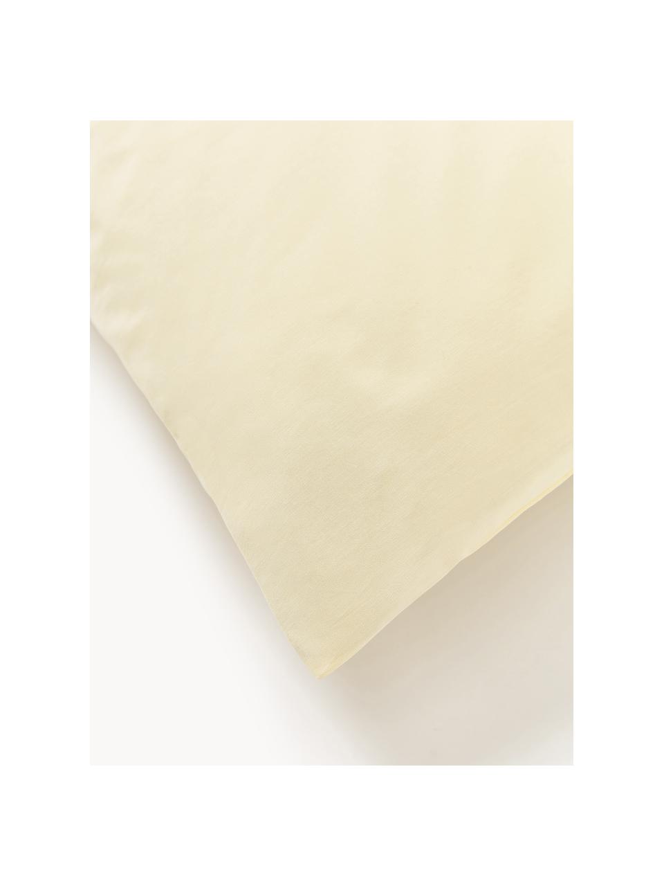 Taie d'oreiller en percale de coton Elsie, Jaune pâle, larg. 50 x long. 70 cm