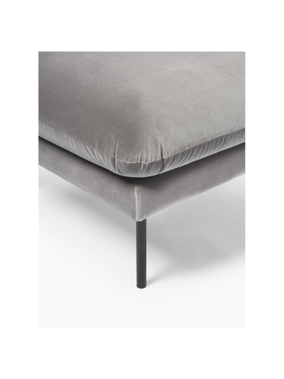 Reposapiés puf de terciopelo Moby, Tapizado: terciopelo (poliéster de , Estructura: madera de pino maciza, Patas: metal con pintura en polv, Terciopelo gris, An 78 x F 78 cm