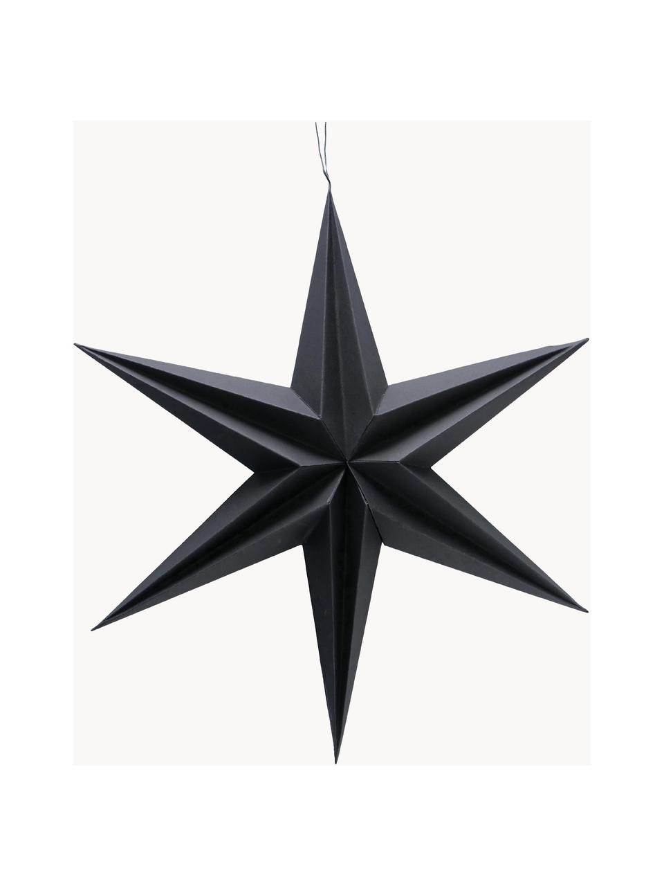 Étoile de Noël à suspendre Kassia, 2 élém., Papier, Noir, Ø 20 x haut. 20 cm