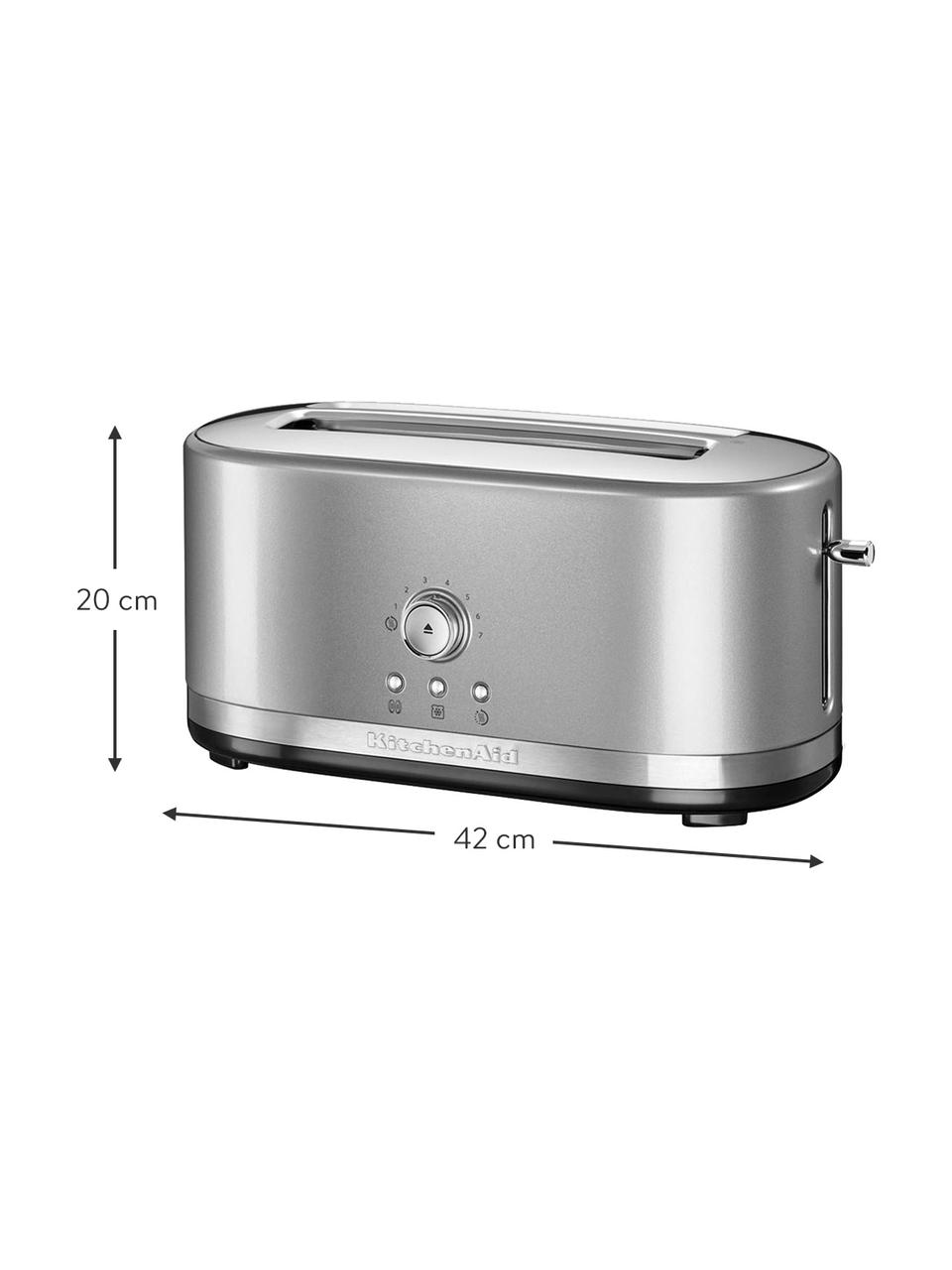 Langschlitz-Toaster KitchenAid, Gehäuse: Aluminiumdruckguss, Edels, Silbergrau, B 42 x H 20 cm