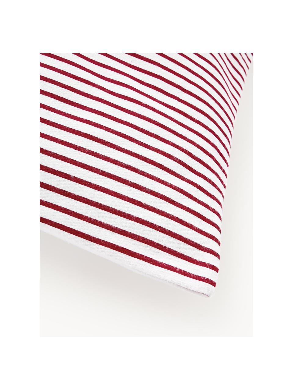 Omkeerbare flanellen kussenhoes Noan met notenkrakermotief, Weeftechniek: flanel Flanel is een knuf, Rood, wit, B 60 x L 70 cm