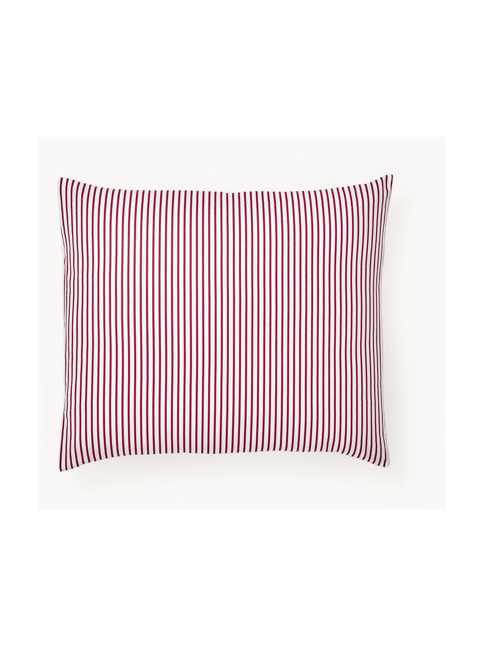 Omkeerbare flanellen kussenhoes Noan met notenkrakermotief, Weeftechniek: flanel Flanel is een knuf, Rood, wit, B 60 x L 70 cm