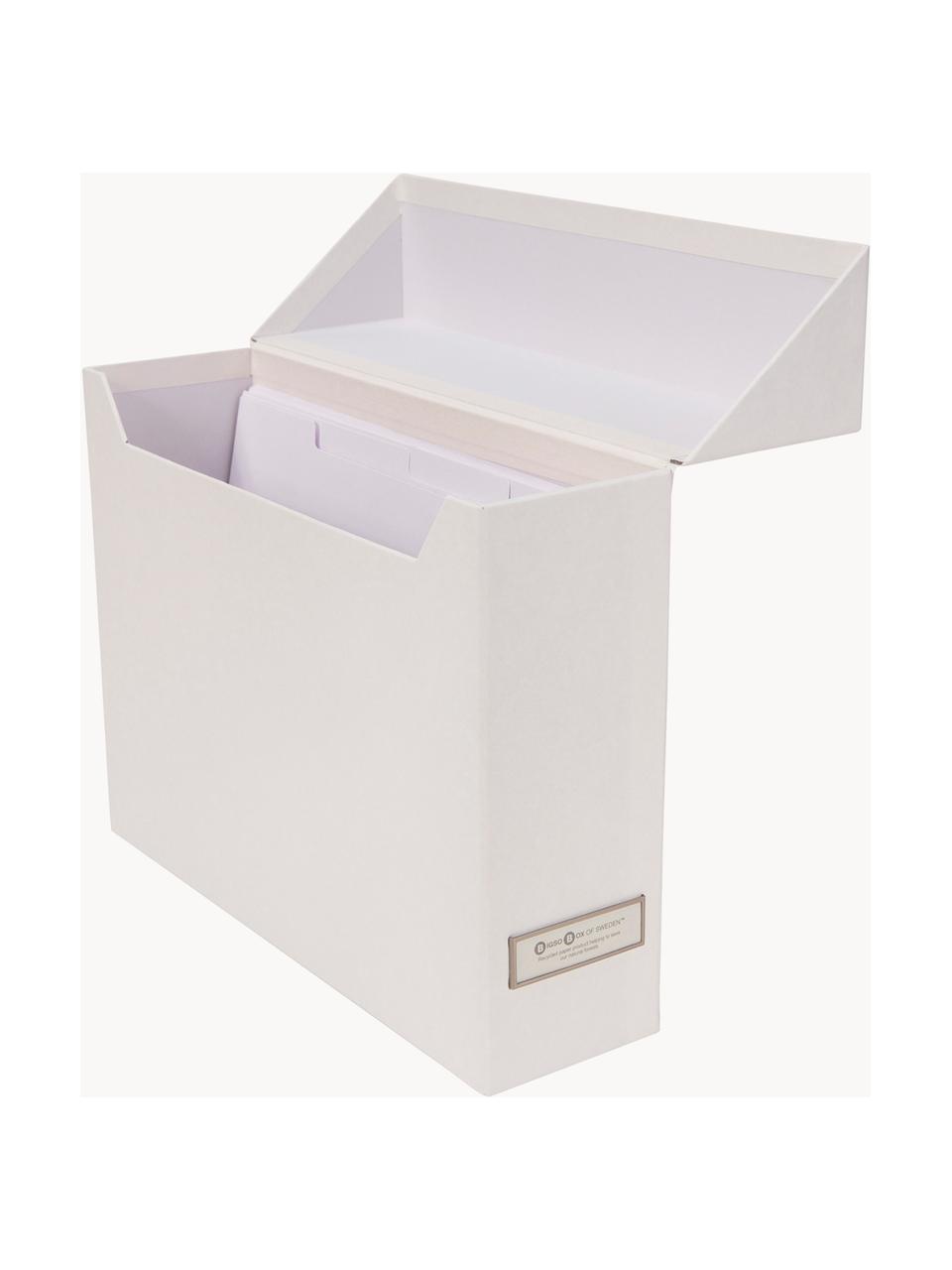 Organizzatrice di file Lovisa, Organizer: cartone solido laminato, Manico: metallo, Bianco latte, Larg. 33 x Alt. 24 cm