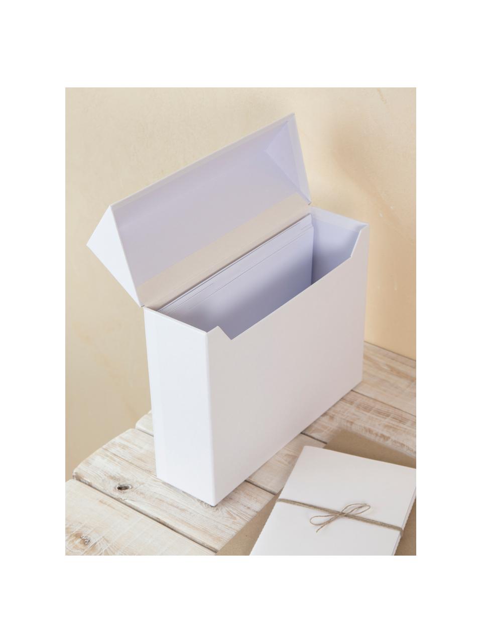 Organizzatrice di file Lovisa, Organizer: cartone solido laminato, Manico: metallo, Bianco latte, Larg. 33 x Alt. 24 cm