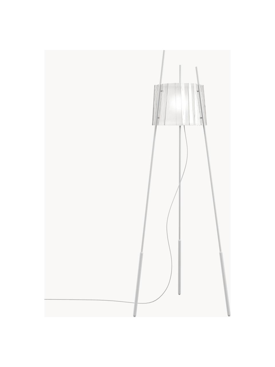 Dimmbare Tripod Stehlampe Tyla, mundgeblasen, Lampenschirm: Glas, mundgeblasen, Weiß, H 165 cm