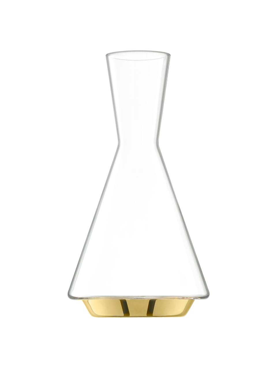 Caraffa in vetro soffiato Space, Vetro, Trasparente, dorato, 1.6 L