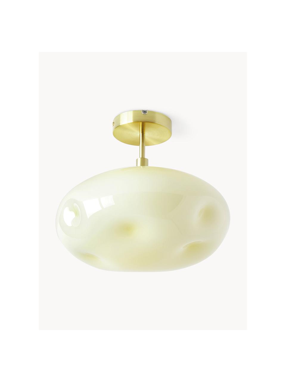 Plafonnier en verre opalescent Josie, Blanc crème, Ø 35 x haut. 31 cm