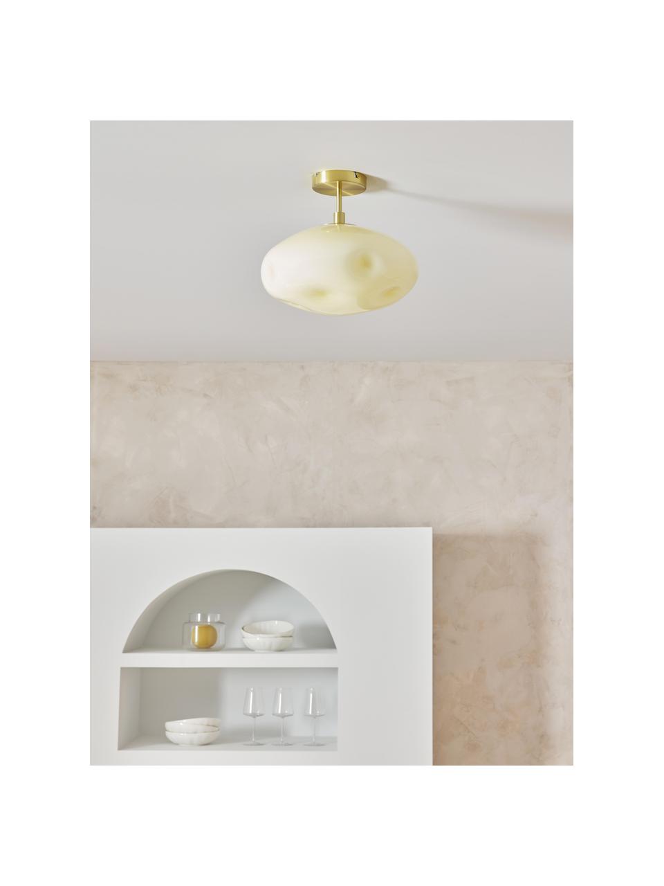 LED up- en downlight Elowyn, Lamp: linnen, Beige, Ø 35 x H 31 cm