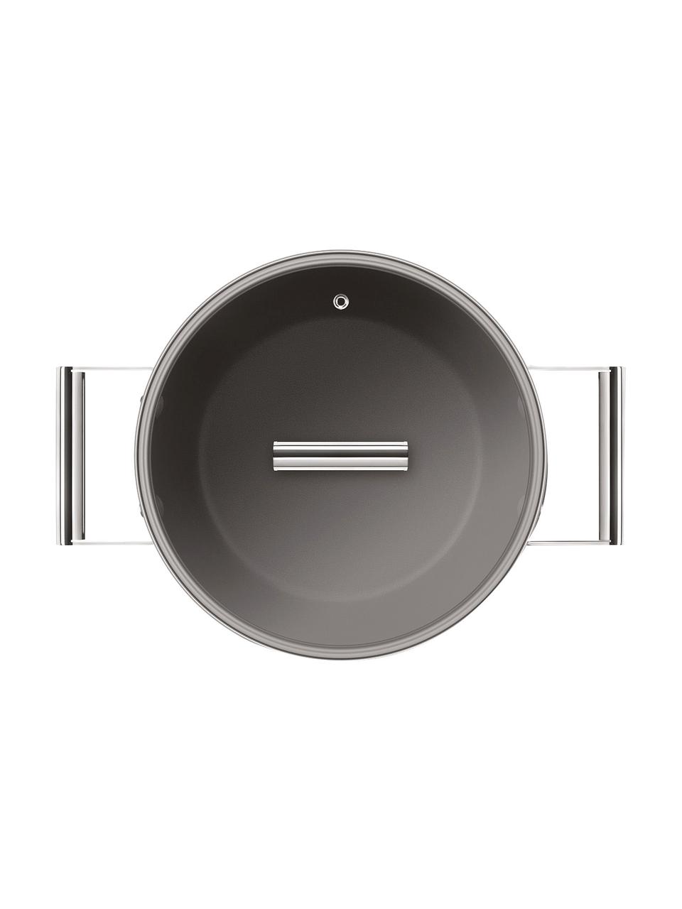 Garnek z powłoką zapobiegającą przywieraniu z pokrywką 50's Style, Korpus: aluminium kute na zimno, Złamana biel, Ø 26 x 21 cm
