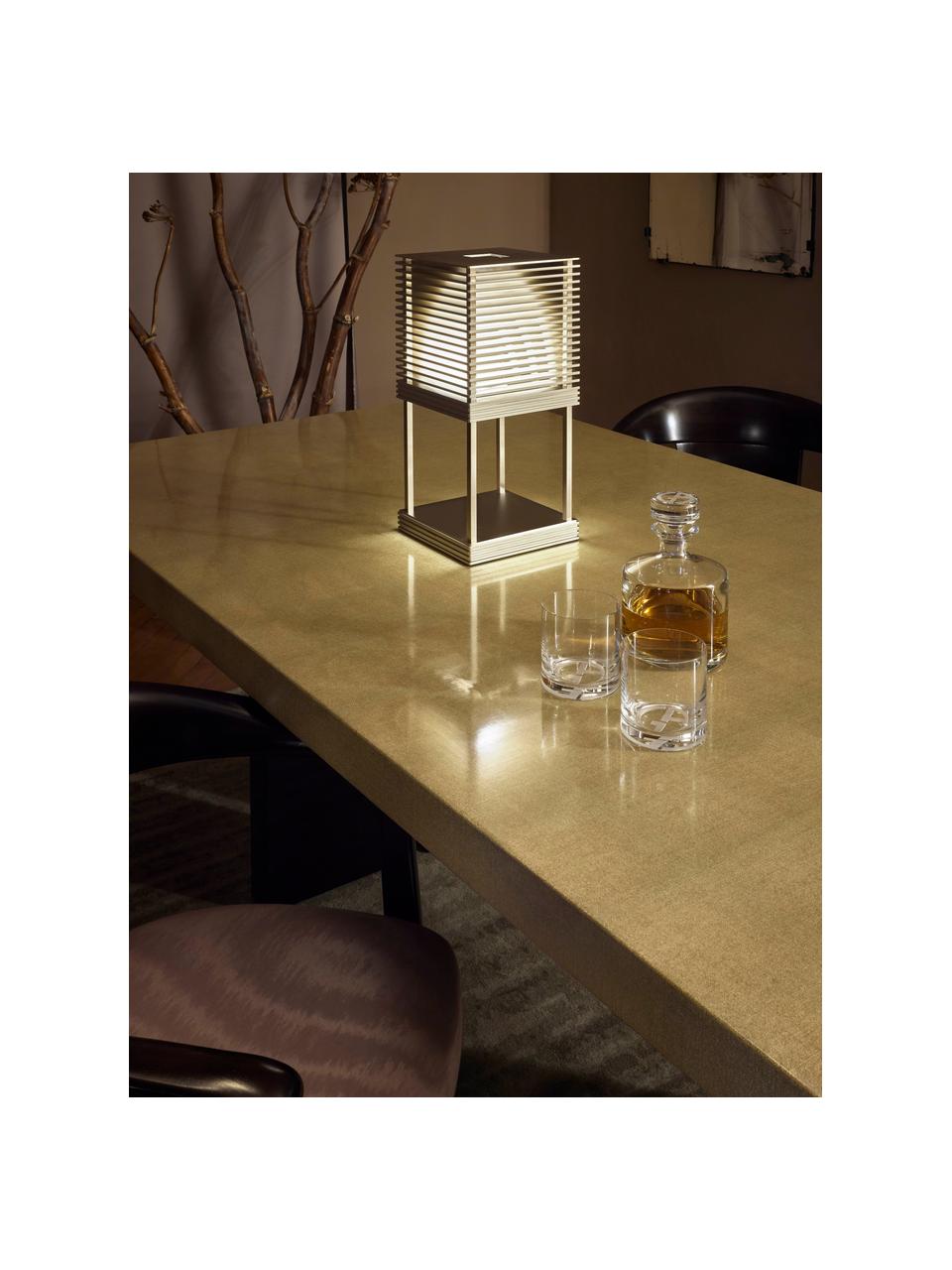 Grote LED tafellamp Miya, dimbaar, Decoratie: gecoat metaal, Licht hout, goudkleurig, B 20 x H 46 cm