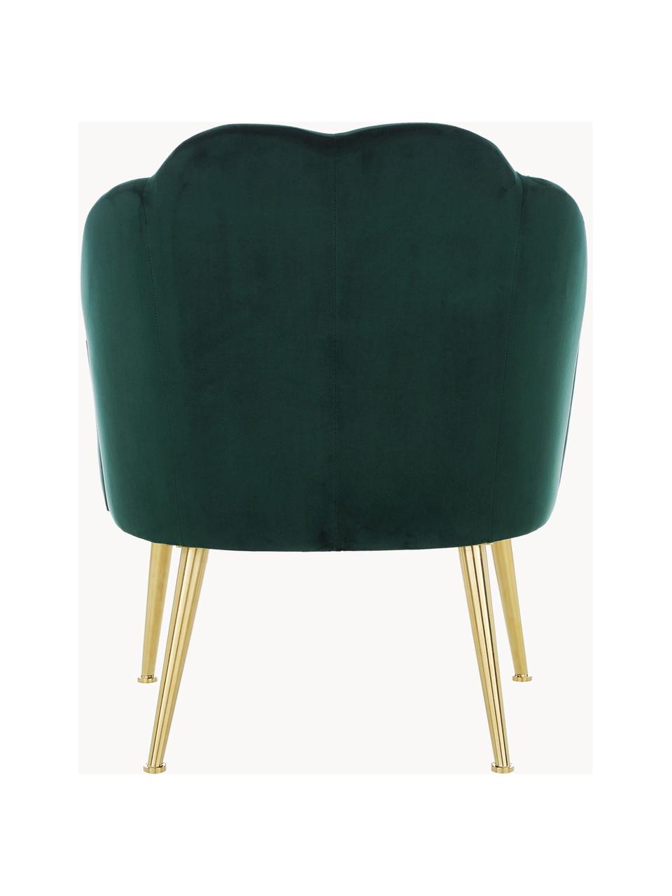 Fauteuil cocktail en velours Helle, Velours vert foncé, larg. 65 x prof. 65 cm