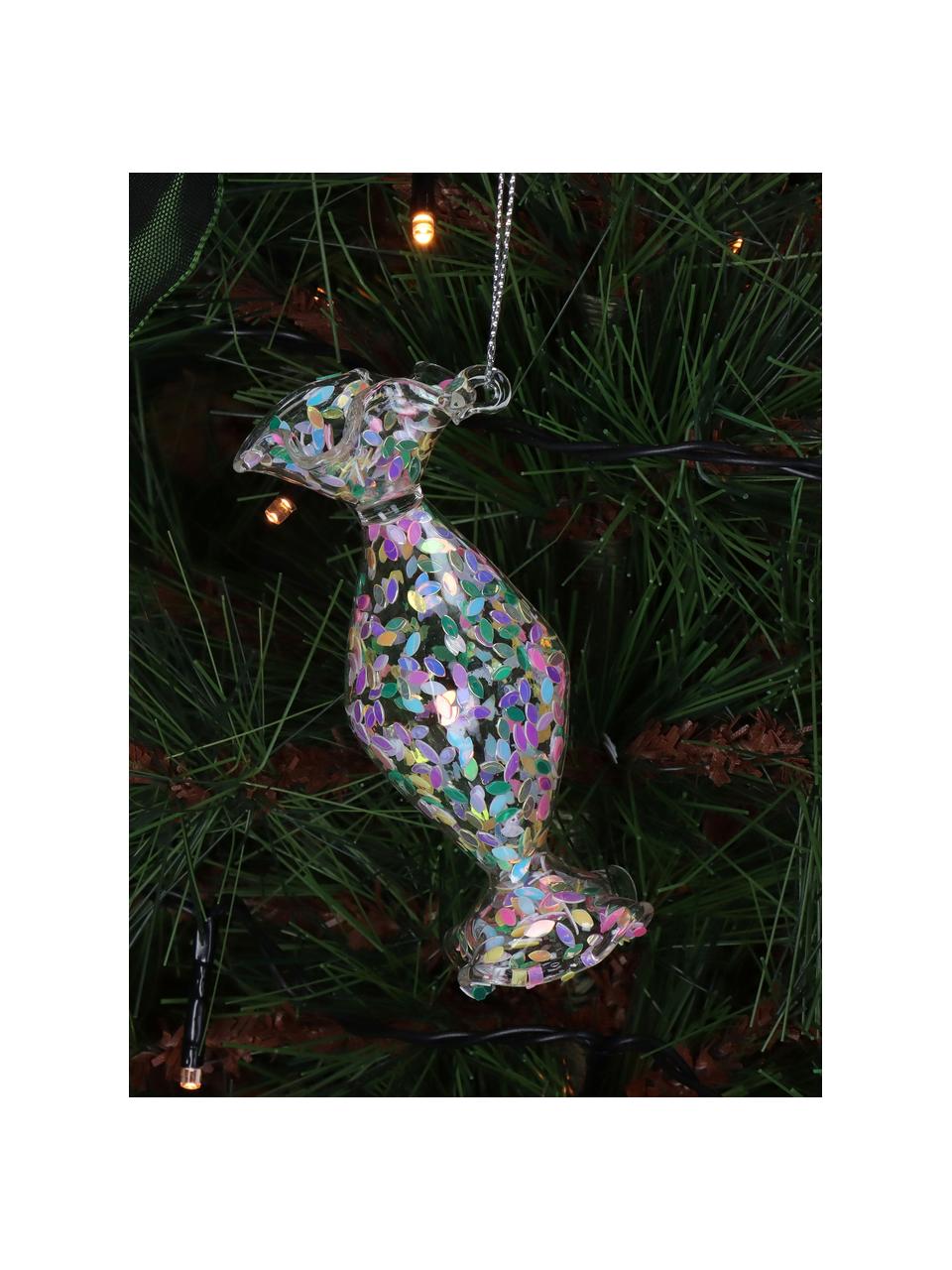 Ozdoba na vánoční stromeček s duhovým efektem Iridescent, Sklo, Transparentní s duhovým efektem, Š 3 cm, V 10 cm