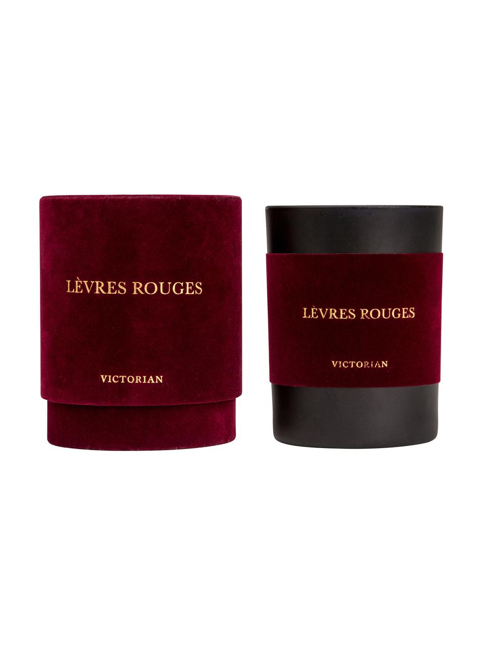 Vonná svíčka Levres Rouges (pižmo a vanilka), Černá, červená