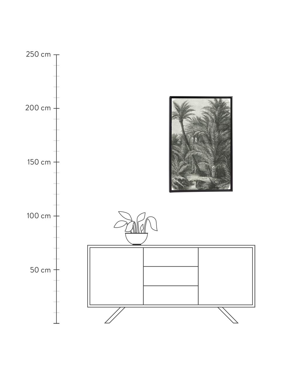 Oprawiony druk cyfrowy Bamidele, Zielony, beżowy, S 60 x W 90 cm