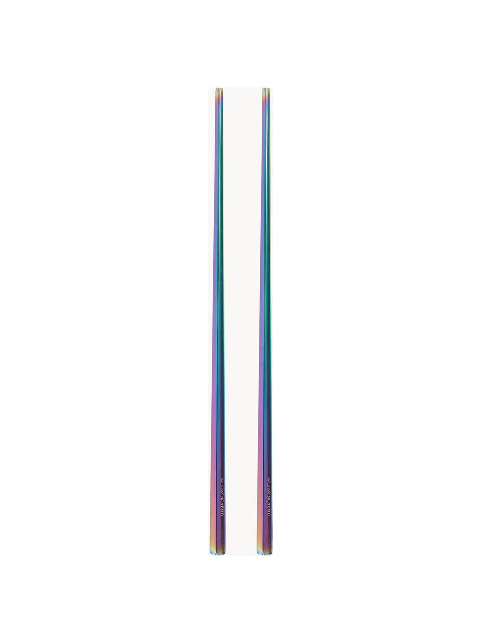 Bacchette colori arcobaleno Shine, 2 paia, Acciaio inossidabile

Le posate sono realizzate in acciaio inossidabile. È quindi durevole, non arrugginisce ed è resistente ai batteri, Iridescente, Lung. 23 cm