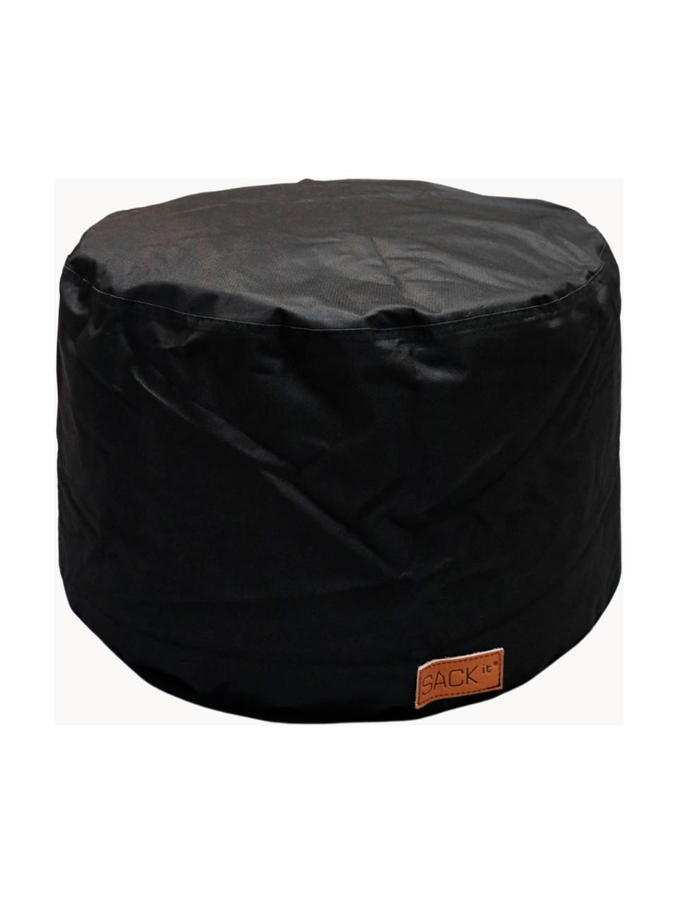 Housse de protection pour pouf Cobana, Fibre synthétique, Noir, Ø 52 x haut. 35 cm
