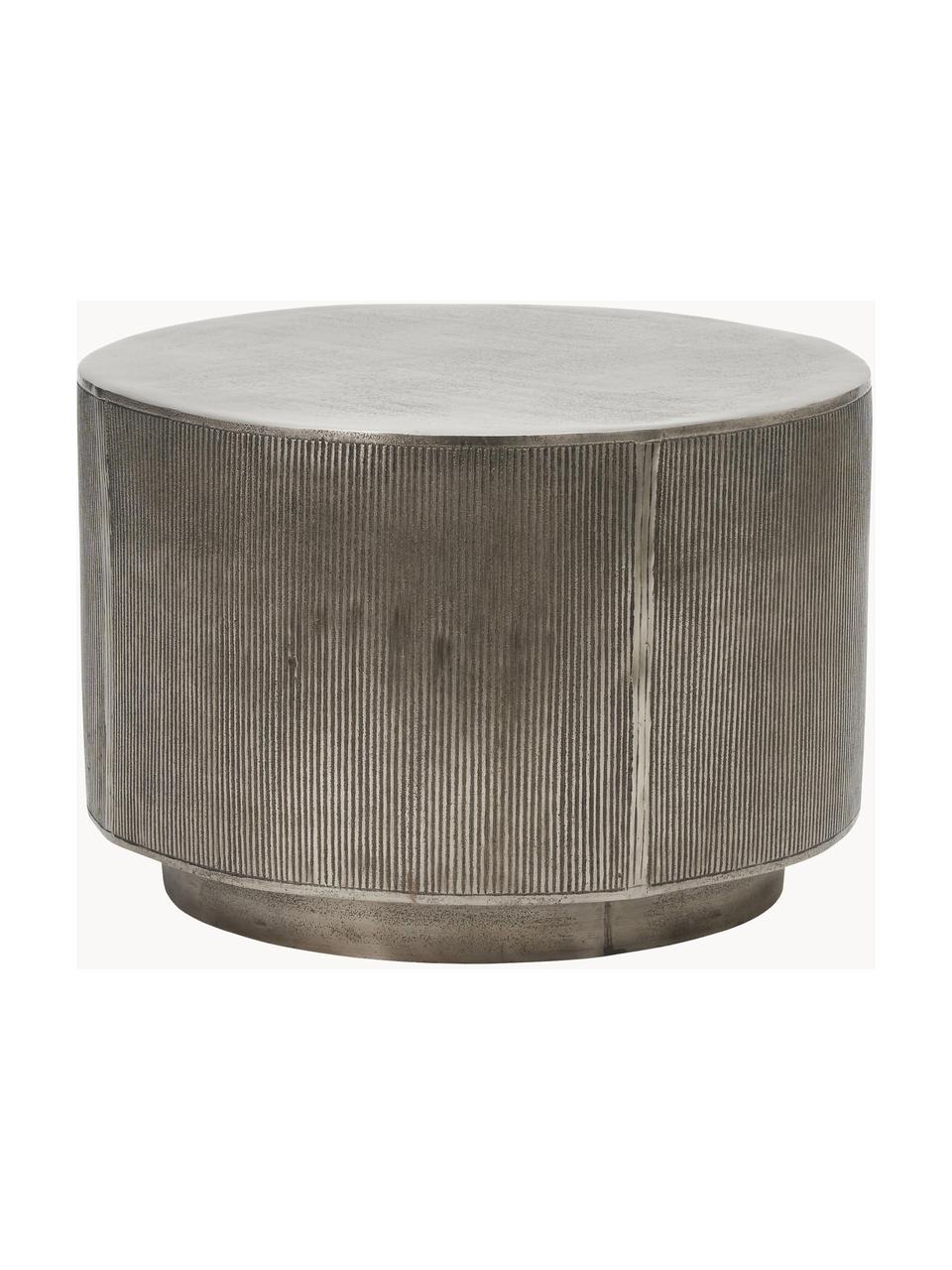 Okrúhly kovový konferenčný stolík s patinou Rota, Hnedosivá, odtiene striebornej, Ø 50 cm