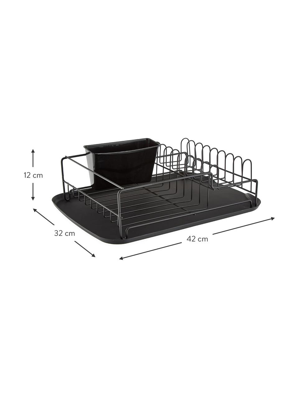 Escurreplatos Discha, Estructura: metal recubierto, Negro, An 42 x Al 12 cm