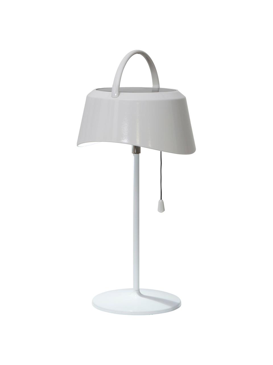 Solar outdoor tafellamp Cervia, Lampenkap: kunststof, Lampvoet: kunststof, Wit, L 18 x H 36 cm