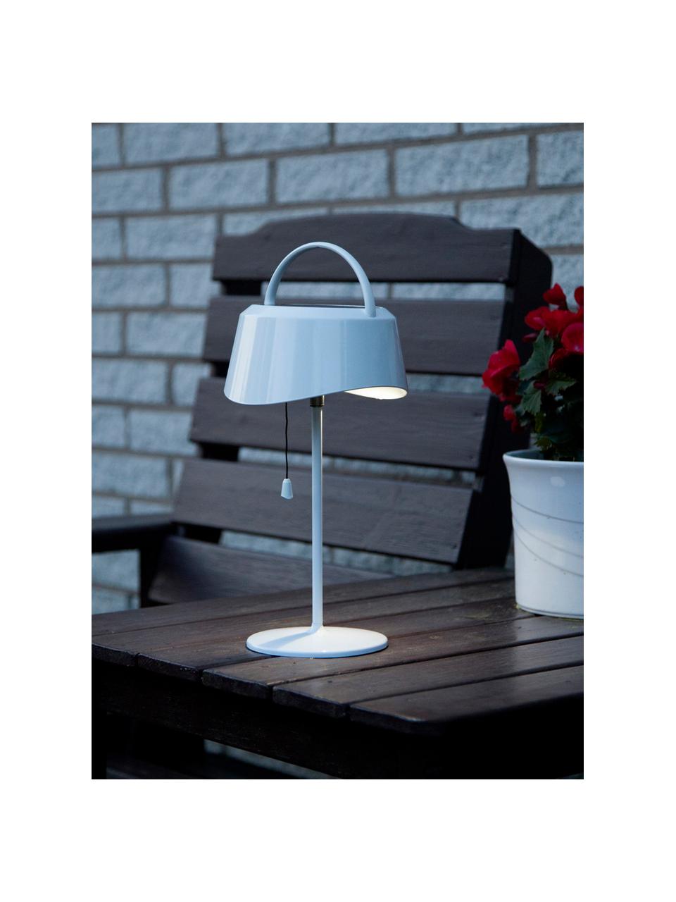 Solar outdoor tafellamp Cervia, Lampenkap: kunststof, Lampvoet: kunststof, Wit, L 18 x H 36 cm