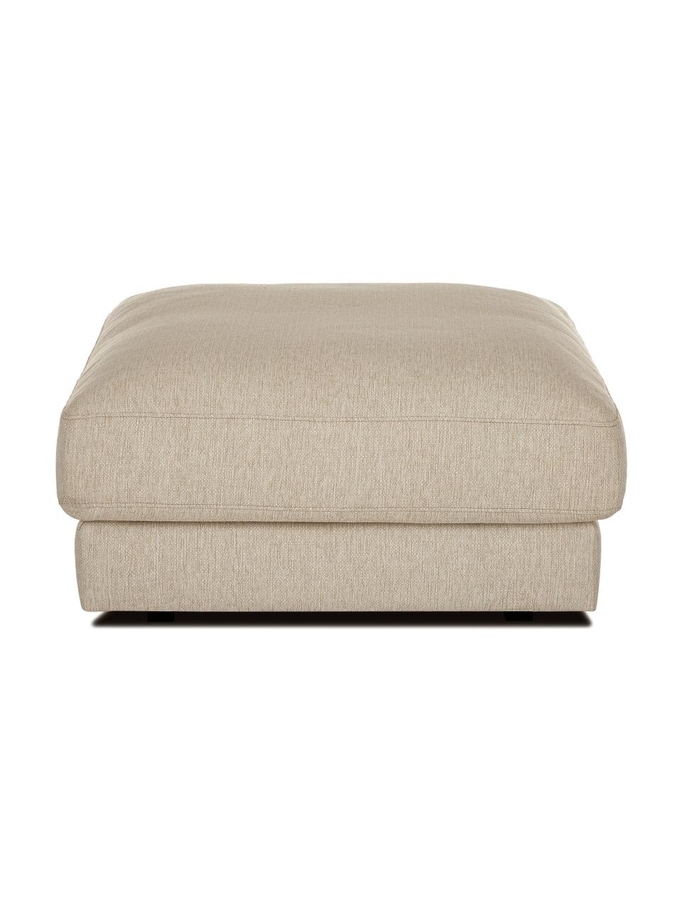 Puf Tribeca, Tapicerka: poliester Tkanina o odpor, Stelaż: lite drewno sosnowe, Nogi: lite drewno sosnowe, laki, Jasnobeżowa tkanina, S 80 x G 80 cm