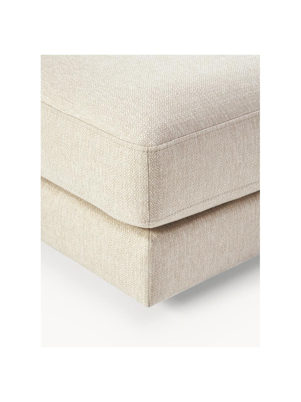 Poggiapiedi da divano Tribeca, Rivestimento: 100% poliestere Il rivest, Struttura: legno di pino massiccio, Piedini: legno massiccio di faggio, Tessuto beige, Larg. 80 x Prof. 80 cm