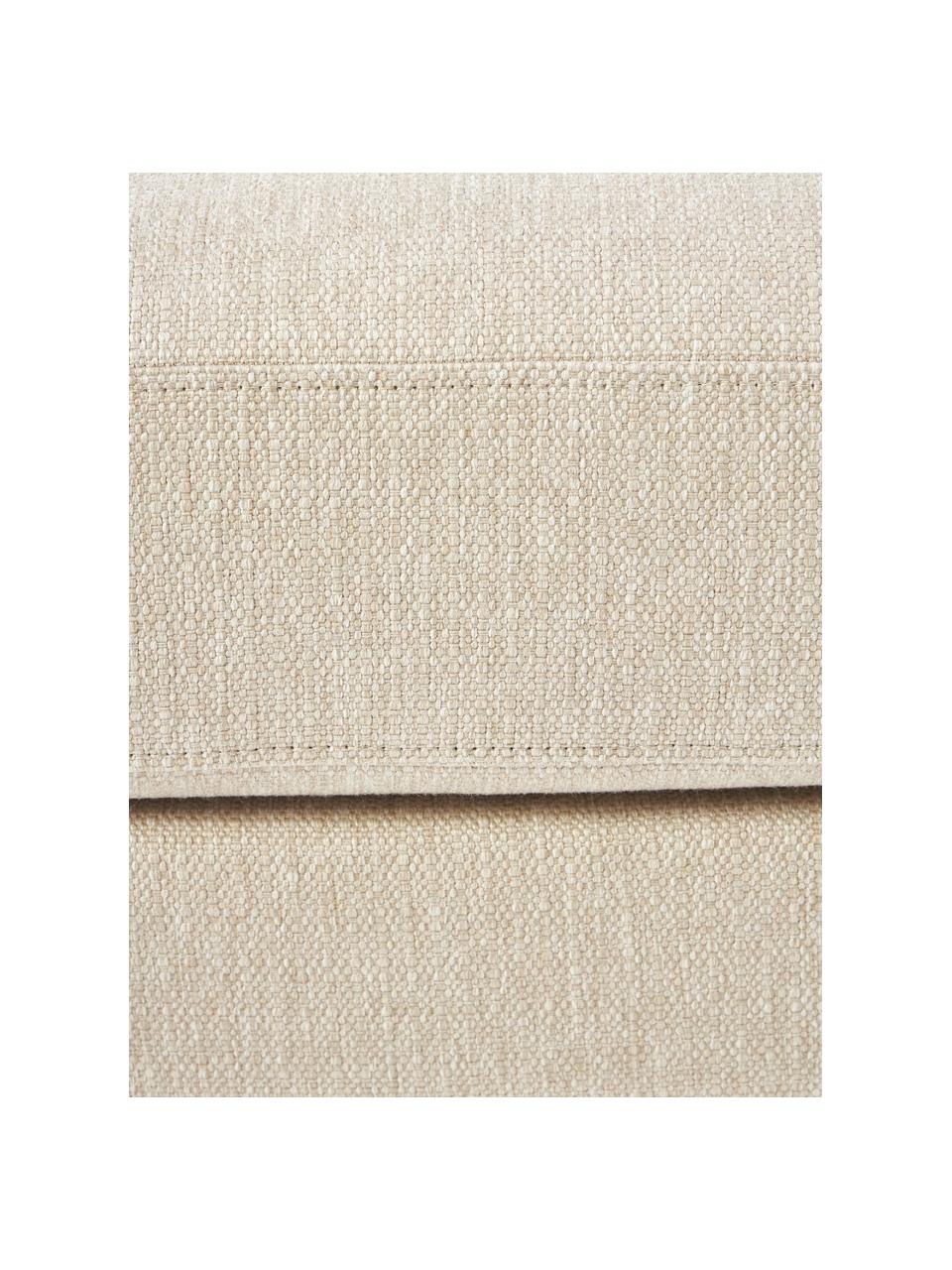 Poggiapiedi da divano Tribeca, Rivestimento: 100% poliestere Il rivest, Struttura: legno di pino massiccio, Piedini: legno massiccio di faggio, Tessuto beige, Larg. 80 x Prof. 80 cm